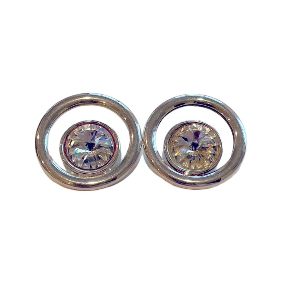 Costume earrings with crystal center stone